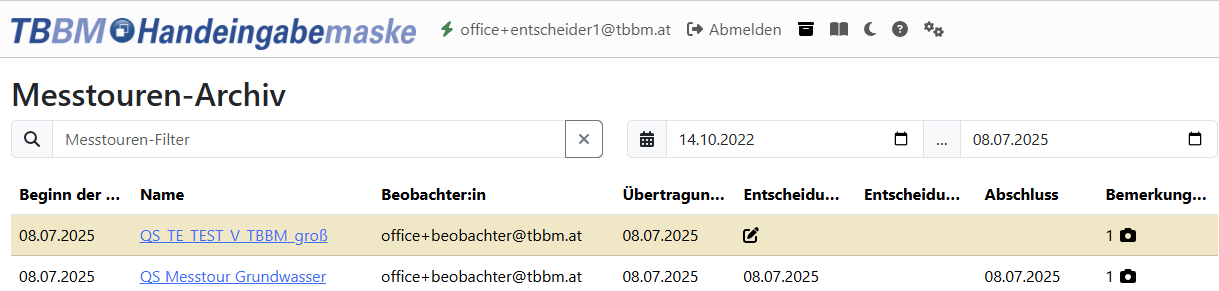 Archiv -- Ansicht aus Sicht des Stauwärters.