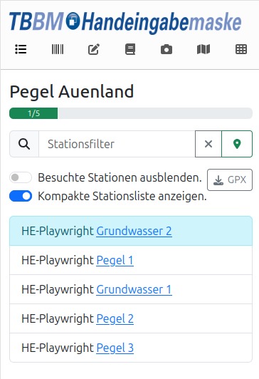 kompakte Stationsliste
