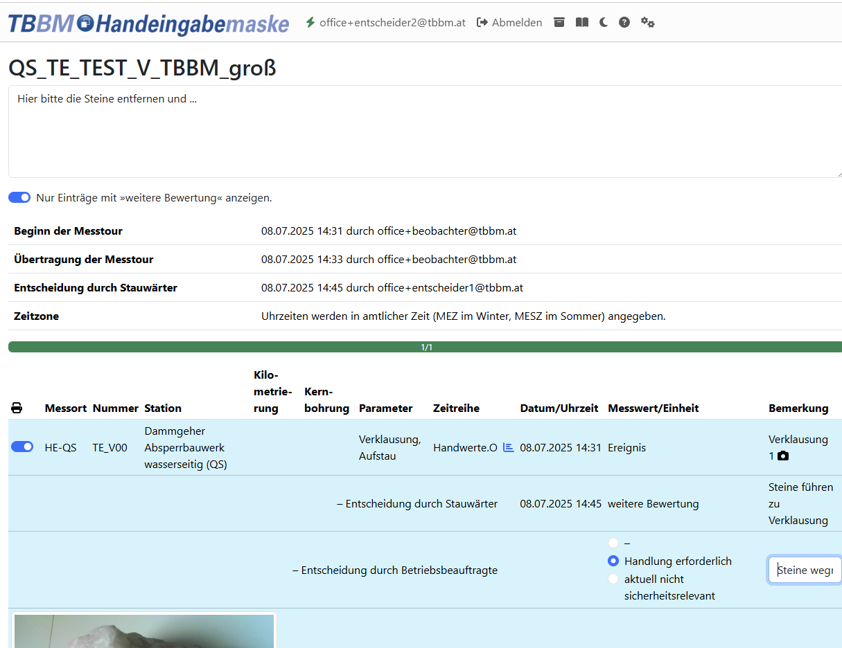 Entscheidungsprozesse in Messtouren -- Handout.